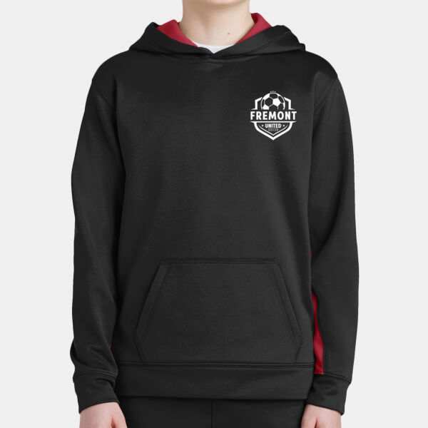 Sport-Tek® Youth Sport-Wick® Fleece Colorblock Hooded Pullover Thumbnail